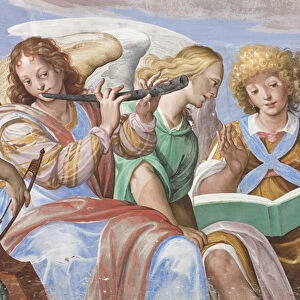 Angels singing and playing (fresco) (detail of 3496733)