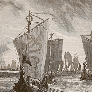 Anlaff entering the Humber, illustration from Cassell