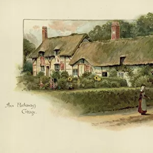 Ann Hathaways cottage in Shottery (chromolitho)