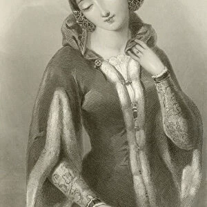 Anne of Bohemia, queen of king Richard II (engraving)