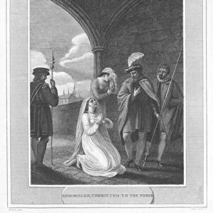 Anne Bullen, committed to the Tower (engraving)