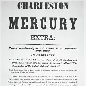 Announcement of South Carolinas Secession from the Union on 20th December 1860
