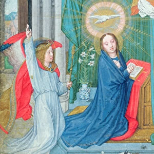 The Annunciation, miniature from the Norfolk Book of Hours (vellum)