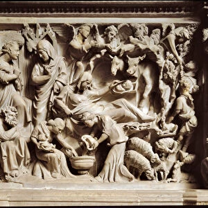 The Annunciation and the Nativity. High relief of marble carved, 1298-1301