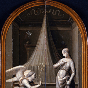 The Annunciation. (Triptych, reverse) par Albertinelli, Mariotto (1474-1515)