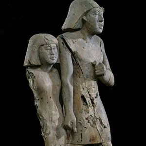 Anonymous couple known as the Memphis Couple, Old Kingdom (acacia wood) (see also 105656)