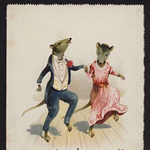 Anthropomorphic mice dancing (chromolitho)