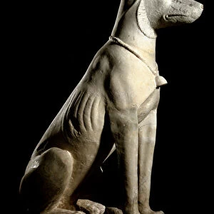 Anubis, the jackal god associated with the afterlife(Stone sculpture, 1rst century AD)