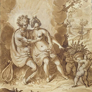 Apollo and Ceres, 1605 (pencil, w / c and white highlighting on paper)