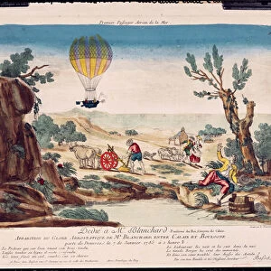 Appearance of the Hot-Air Balloon of Jean Pierre Blanchard (1753-1809) between Calais and Boulogne