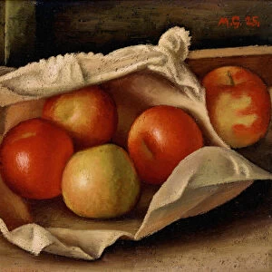 Apples in a Bag, 1925 (oil on cardboard)