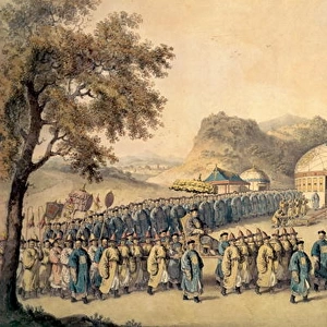 The Approach of the Emperor of China to his tent in Tartary to receive the British Ambassador