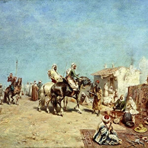 An Arab Encampment, (oil on canvas)