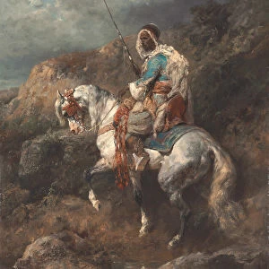 Arab Horseman (oil on canvas)