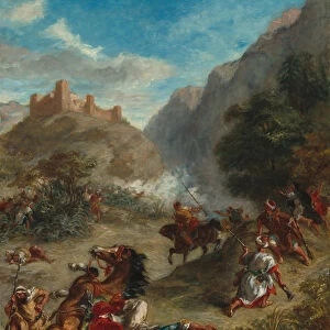 Arabs Skirmishing in the Mountains, 1863 (oil on canvas)