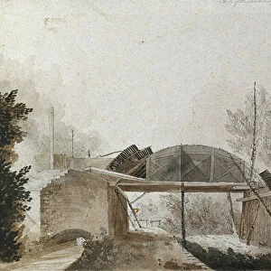 Arch of the Southampton Railway over the Chelsea Road, 1835 (pen with wash on paper)