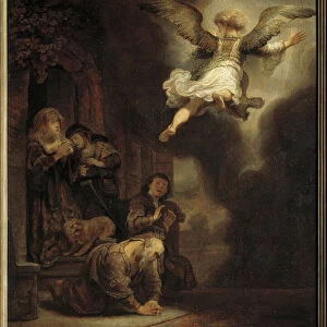 The Archangel Gabriel leaving the family of Tobias. 1637 (oil on wood)