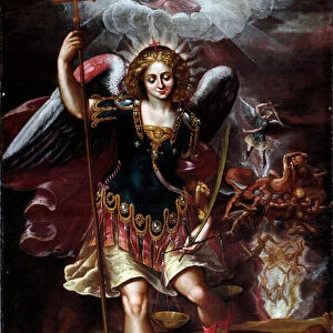 The Archangel Saint Michael (oil on wood, 17th centruy)