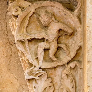 Archer banding his bow, 12th century (sculpture)