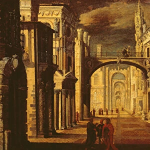 Architectural perspective (oil on canvas)