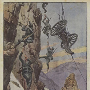 The ardments of our people, peaks climbed with ropes, cannons raised to dizzying heights (colour litho)