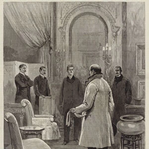 The Arrest of the Duke of Orleans at the House of the Duke of Luynes, in Paris, after presenting himself at the Recruiting Office for Military Service (engraving)
