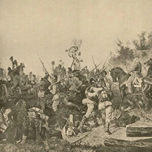 Arrival of Bavarian troops before Paris, Franco-Prussian War, September 1870 (litho)