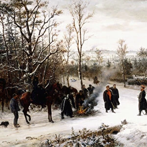 Arrival of Prince Frederick Charles on the Battlefield of Vionville, 1876 (oil on canvas)
