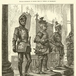 Arthur, roi d Angleterre, Theodebert, duc de Bourgogne, Ernest, dit de Fer, duc d Autriche, Theodoric, roi des Ostrogoths (engraving)