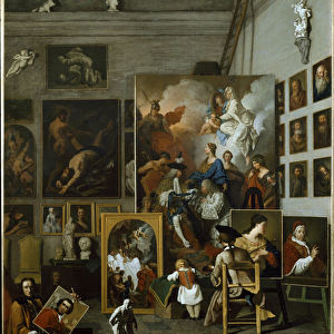 The artists workshop (oil on canvas, c. 1740)