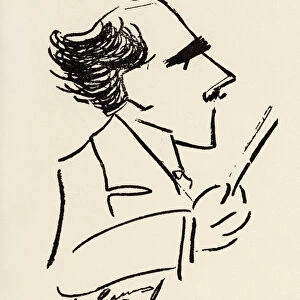 Arturo Toscanini (1867-1957) Italian conductor in a caricature by Enrico Caruso