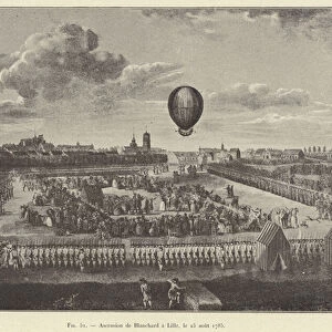 Ascension de Blanchard a Lille, le 25 aout 1785 (engraving)