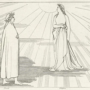 Ascent to the First Heaven, Paradise, Canto 1 (engraving)