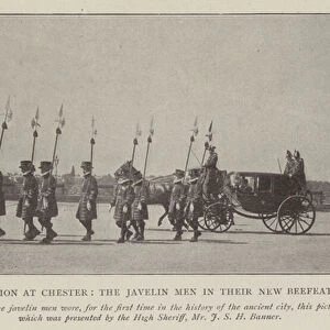 The Assize Procession at Chester, the Javelin Men in their New Beefeaters Costume (b / w photo)