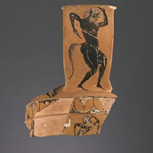 Athenian Attic black-figure Nikosthenic amphora fragment, c. 550-40 BC (terracotta)