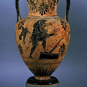 Attic black-figure amphora depicting Orpheus playing the lyre (ceramic
