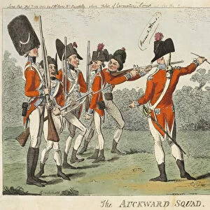 The Auckward Squad, 1793 (coloured etching)