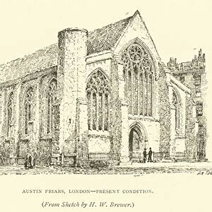 Austin Friars, London, present condition (engraving)