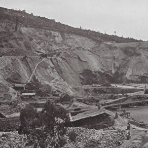 Australia: Part of Mount Bischoff Tin Mine, North-West Tasmania (b / w photo)