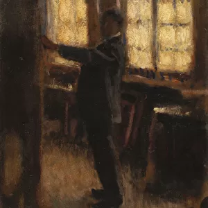 Auto-Portrait chez l Atelier, c. 1910 (oil on card laid on panel)