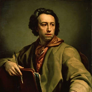 Autoportrait (Self-portrait). Peinture de Anton Raphael Mengs (1728-1779), vers 1775. Huile sur bois. Art allemand, style classique. Musee de l Ermitage, Saint Petersbourg
