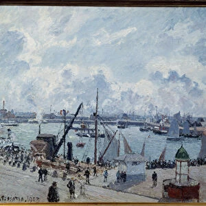 Avant port du Havre, quai de Southampton Painting by Camille Pissarro (1830-1903