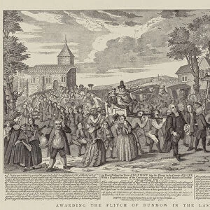 Awarding the Flitch of Dunmow in the Last Century (engraving)