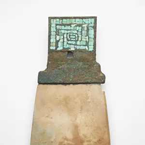 Axe, c. 1300-c. 1050 BC (bronze with turquoise inlay and jade (nephrite) blade)
