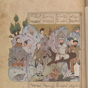 Bahram Gur wins the crown, from a Shahnama, 1518 (ink, opaque watercolor