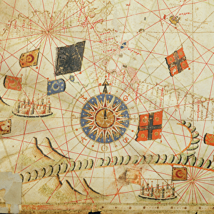 The Balkans, from a nautical atlas of the Mediterranean and Middle East (ink on vellum)