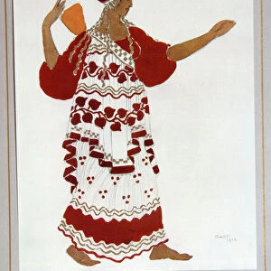 Ballets russes : "Nymphe"Costume dessine par Leon Bakst (1866-1924) pour le ballet "L apres midi d un faune"de Claude Debussy, 1912 Collection privee