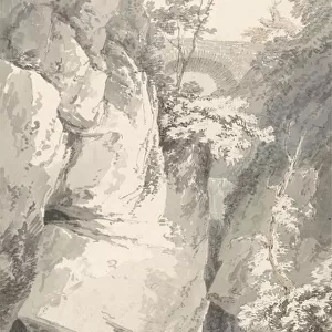 On the Banks of the Lago di Como, c. 1796 (wash over graphite on paper)