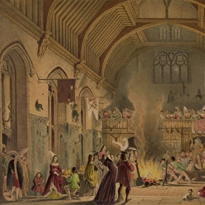 Banquet in the baronial hall, Penshurst Place, Kent, from