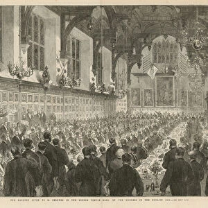 The banquet given to M Berryer in the Middle Temple Hall (engraving)